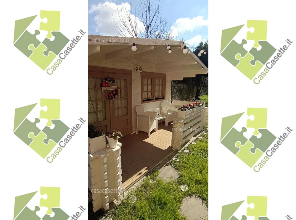Veranda per eventi nella casetta di legno